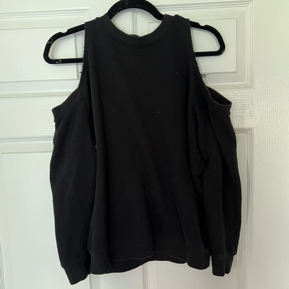 Black Long-Sleeve Shirt (Exposed Shoulders)